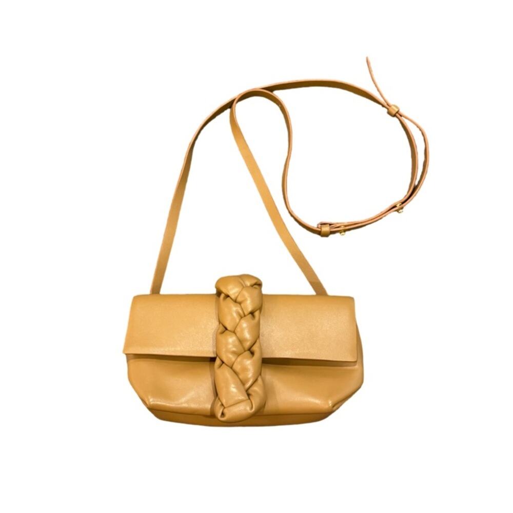 DeMellier London Mini Verona Braided Crossbody Bag - Cognac Brown